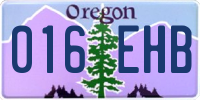 OR license plate 016EHB