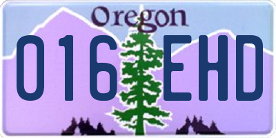 OR license plate 016EHD