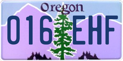 OR license plate 016EHF