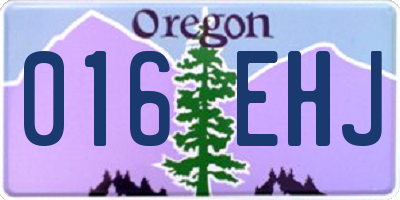 OR license plate 016EHJ