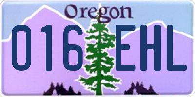 OR license plate 016EHL