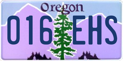 OR license plate 016EHS