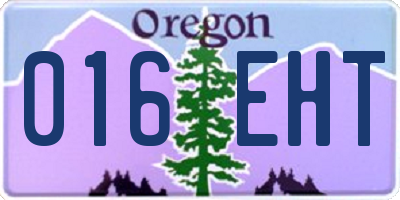 OR license plate 016EHT