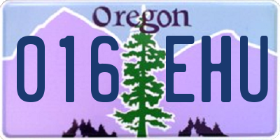 OR license plate 016EHU
