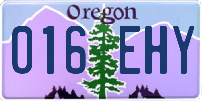 OR license plate 016EHY