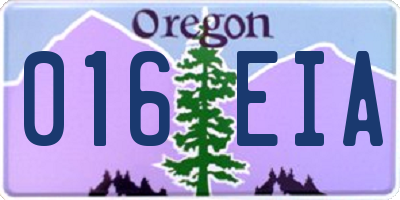 OR license plate 016EIA