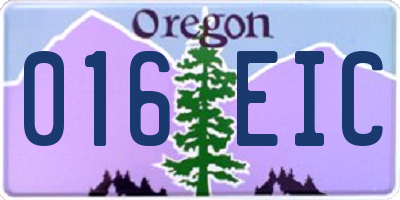 OR license plate 016EIC