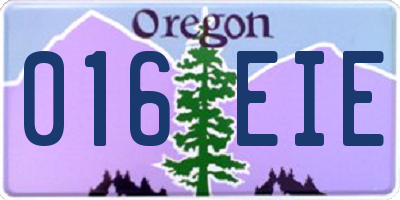 OR license plate 016EIE