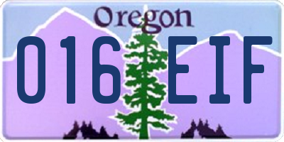 OR license plate 016EIF