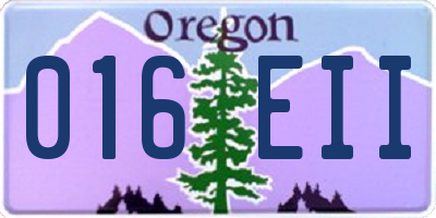 OR license plate 016EII
