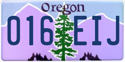 OR license plate 016EIJ
