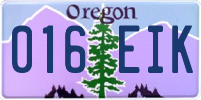 OR license plate 016EIK