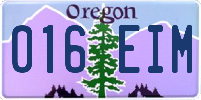 OR license plate 016EIM