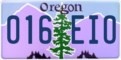 OR license plate 016EIO