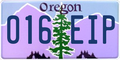OR license plate 016EIP