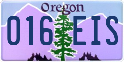 OR license plate 016EIS
