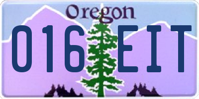 OR license plate 016EIT