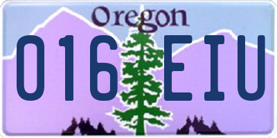 OR license plate 016EIU