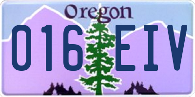 OR license plate 016EIV