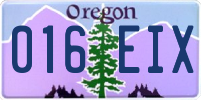 OR license plate 016EIX