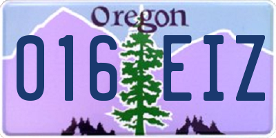 OR license plate 016EIZ