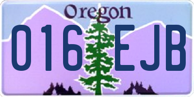 OR license plate 016EJB