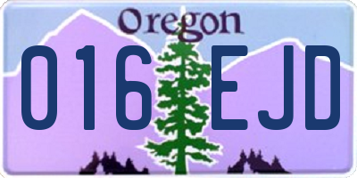 OR license plate 016EJD