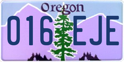 OR license plate 016EJE