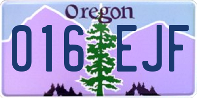 OR license plate 016EJF