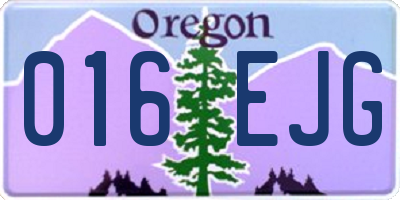 OR license plate 016EJG