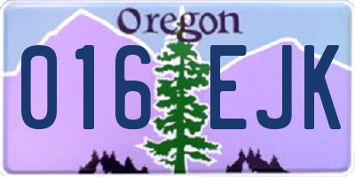OR license plate 016EJK