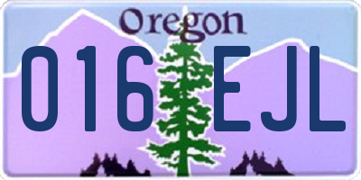 OR license plate 016EJL
