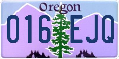 OR license plate 016EJQ