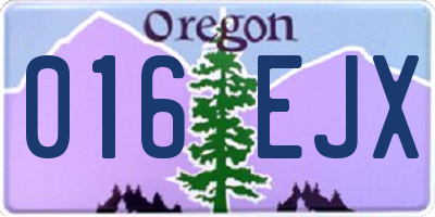 OR license plate 016EJX