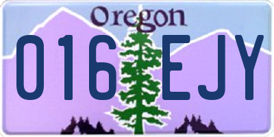 OR license plate 016EJY