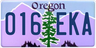OR license plate 016EKA