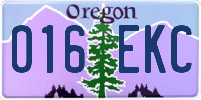 OR license plate 016EKC