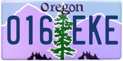 OR license plate 016EKE