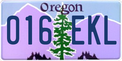 OR license plate 016EKL