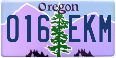 OR license plate 016EKM