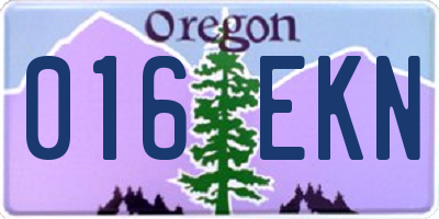 OR license plate 016EKN