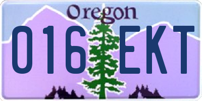 OR license plate 016EKT