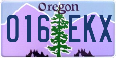 OR license plate 016EKX
