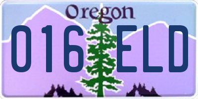 OR license plate 016ELD