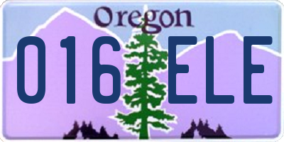 OR license plate 016ELE