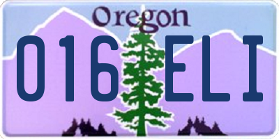 OR license plate 016ELI