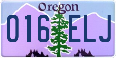 OR license plate 016ELJ