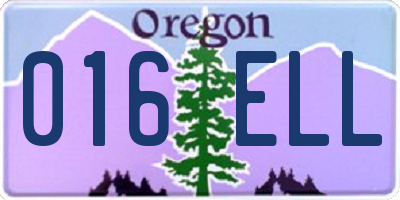 OR license plate 016ELL