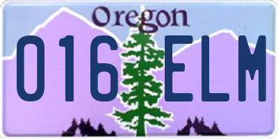 OR license plate 016ELM