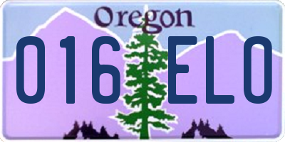 OR license plate 016ELO